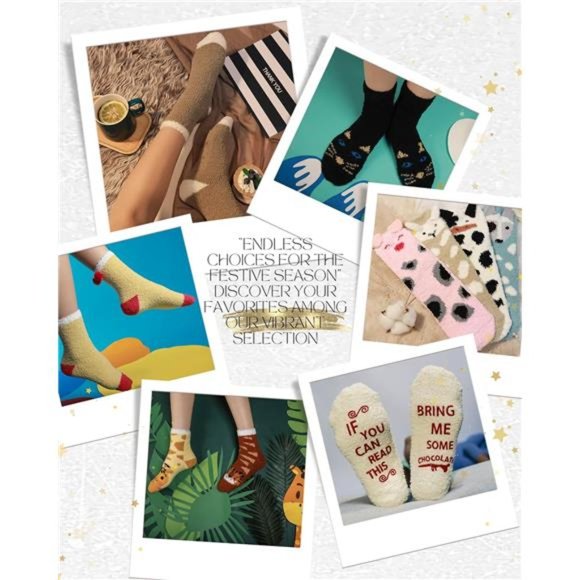 Fluffy Fuzzy Socks - 4 to 5 Pairs Bulk Pack - Cozy Warm Fleece Socks For Women - Picture 5 of 5